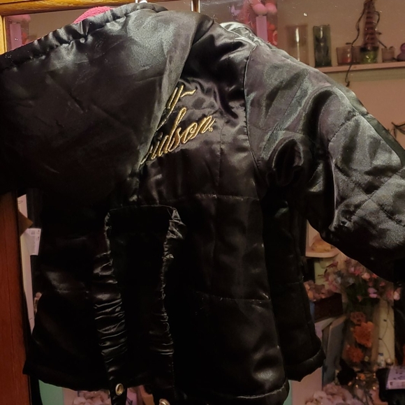 🖤Cutest Girls Satin 2T Harley Davidson Coat🖤 - Picture 12 of 15